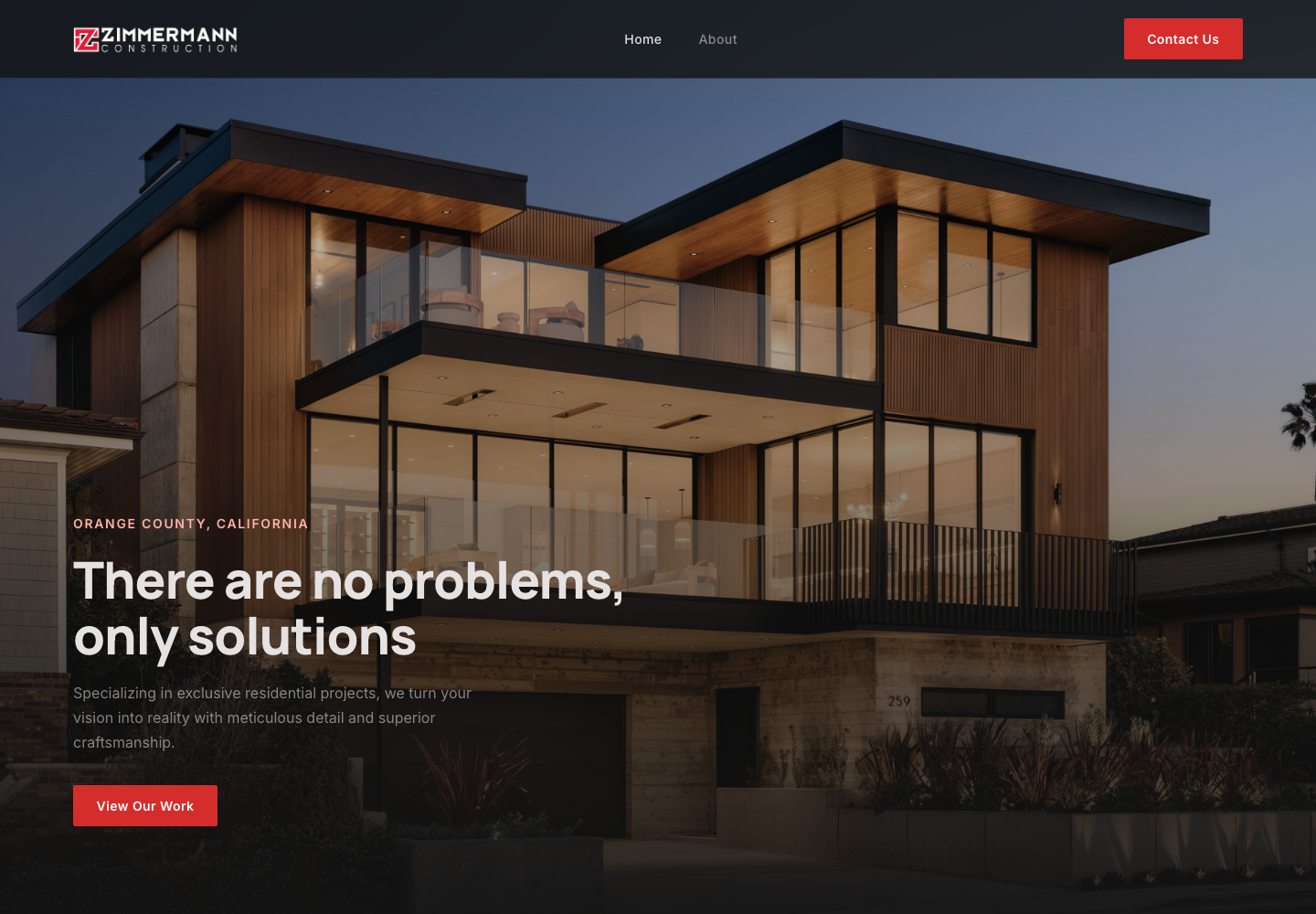 Screenshot of the Z Renovations website